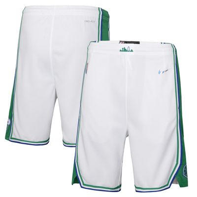Youth Nike White Dallas Mavericks 2021/22 City Edition Courtside Swingman Shorts