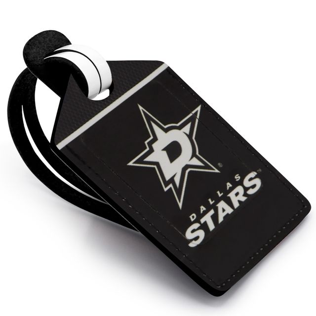 Étiquette de bagage en cuir personnalisée Dallas Stars noire