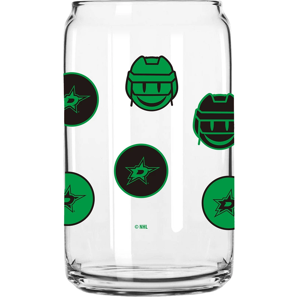 Stars de Dallas 16oz. Verre de canette smiley