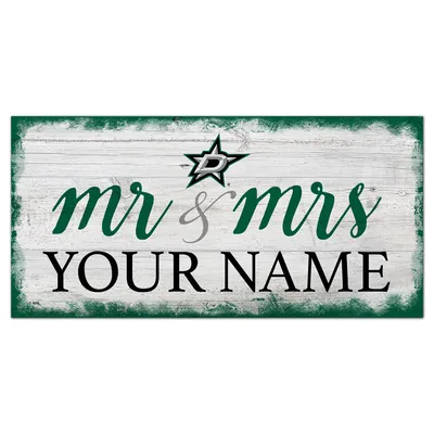 Dallas Stars 6" x 12" Personalized Mr. & Mrs. Script Sign