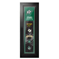 Dallas Stars - 6'' x 22'' Logos to History Framed Art