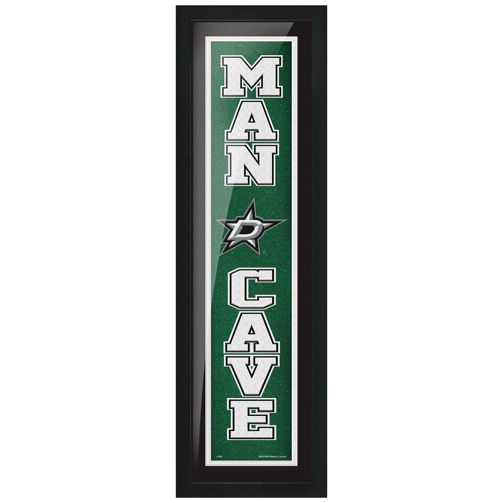 Dallas Stars - Enseigne encadrée Man Cave 6 '' x 22 ''