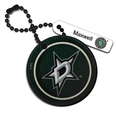 Green Dallas Stars Personalized Leather Round Bag Tag