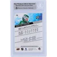 Jake Oettinger Dallas Stars Autographié 2020-21 Upper Deck Série 1 Young Guns #246 Beckett Fanatics Witnessed Rookie Card