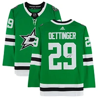 Maillot authentique adidas autographié par Jake Oettinger des Dallas Stars