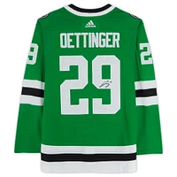 Maillot authentique adidas autographié par Jake Oettinger des Dallas Stars