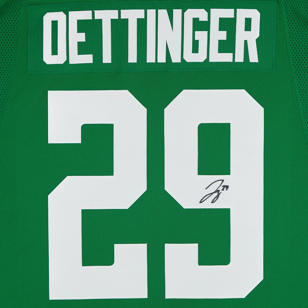 Jake Oettinger Dallas Stars Autographed Kelly Green Fanatics Premium Jersey