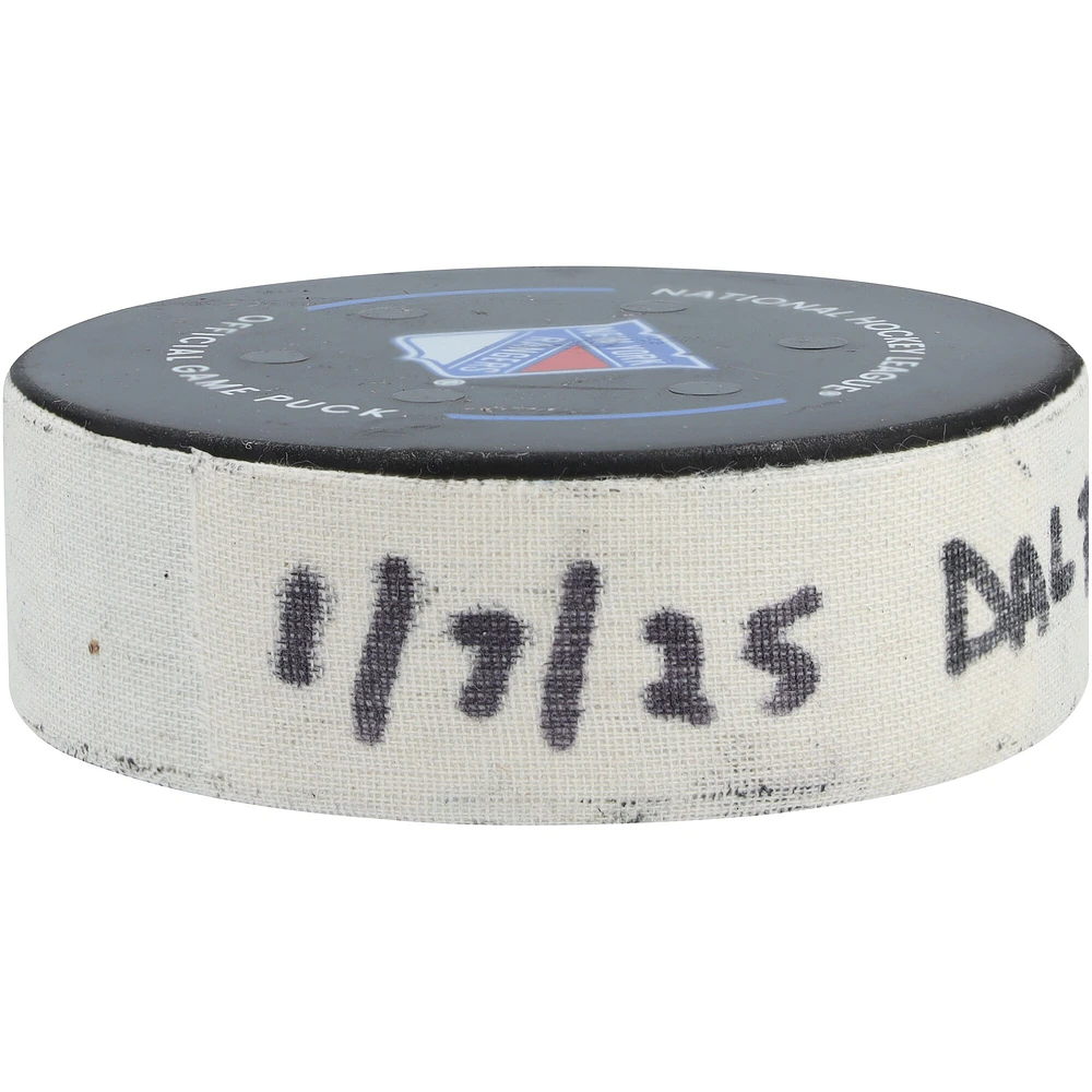 Matt Duchene Dallas Stars Game-Used Goal Puck vs. New York Rangers on January 7, 2025