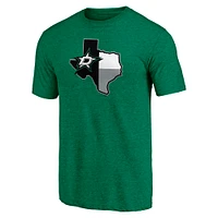 T-shirt vert Heather Kelly Fanatics pour hommes Dallas Stars Tri-Blend Block Party Shoot to Score