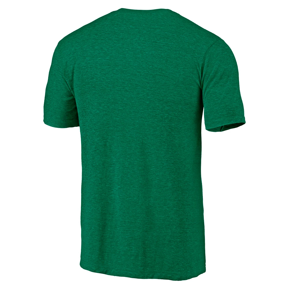 T-shirt vert Heather Kelly Fanatics pour hommes Dallas Stars Tri-Blend Block Party Shoot to Score