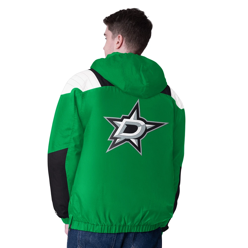 Men's Starter  Green Dallas Stars Charger Half-Zip Pullover Hoodie