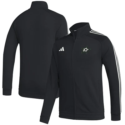 Veste de survêtement zippée Dallas Stars Raglan adidas noire pour homme