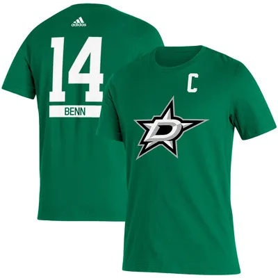 Jamie Benn Dallas Stars adidas Captain Patch Name & Number T-Shirt - Kelly Green