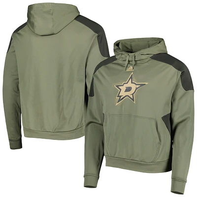 Sweat à capuche adidas Dallas Stars Military Appreciation Primegreen olive pour hommes