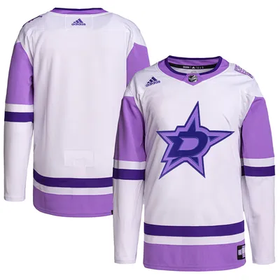 Men's Pittsburgh Penguins adidas White/Purple Hockey Fights Cancer