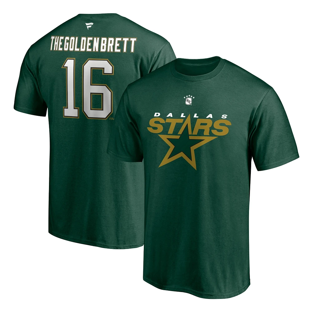 Men's Brett Hull Kelly Green Dallas Stars Authentic Stack Retired Player Nickname & Number T-Shirt