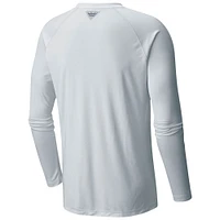 T-shirt blanc à manches longues raglan Columbia Stars Terminal Tackle Omni-Shade pour hommes