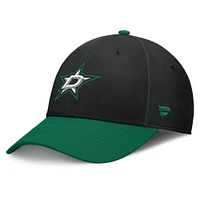 Casquette Fanatics noire/verte pour homme Dallas Stars Authentic Pro Rink Flex