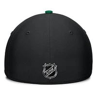 Casquette Fanatics noire/verte pour homme Dallas Stars Authentic Pro Rink Flex