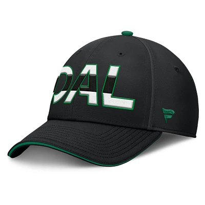 Men's Fanatics Black/Green Dallas Stars Authentic Pro Rink Team Code Flex Hat