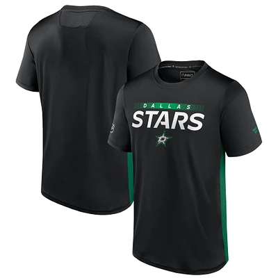 T-shirt authentique Pro Rink Tech Fanatics pour hommes, noir/vert Kelly, Dallas Stars