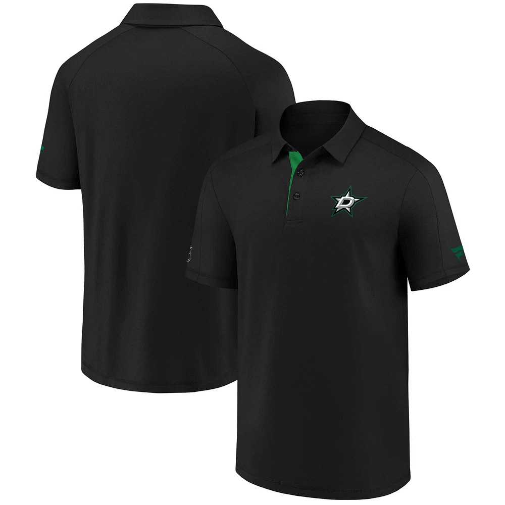 Polo noir Dallas Stars Authentic Pro Locker Room Fanatics pour hommes