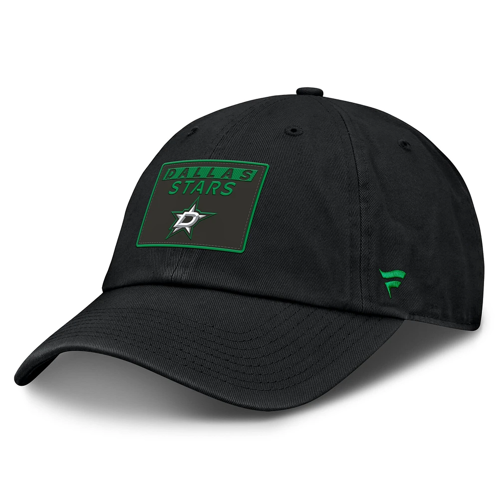 Casquette ajustable authentique Pro Prime Dallas Stars noire Fanatics pour homme