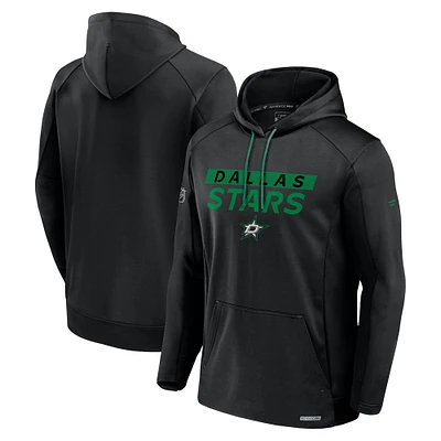 Men's Fanatics  Black Dallas Stars Authentic Pro Rink Fleece Pullover Hoodie