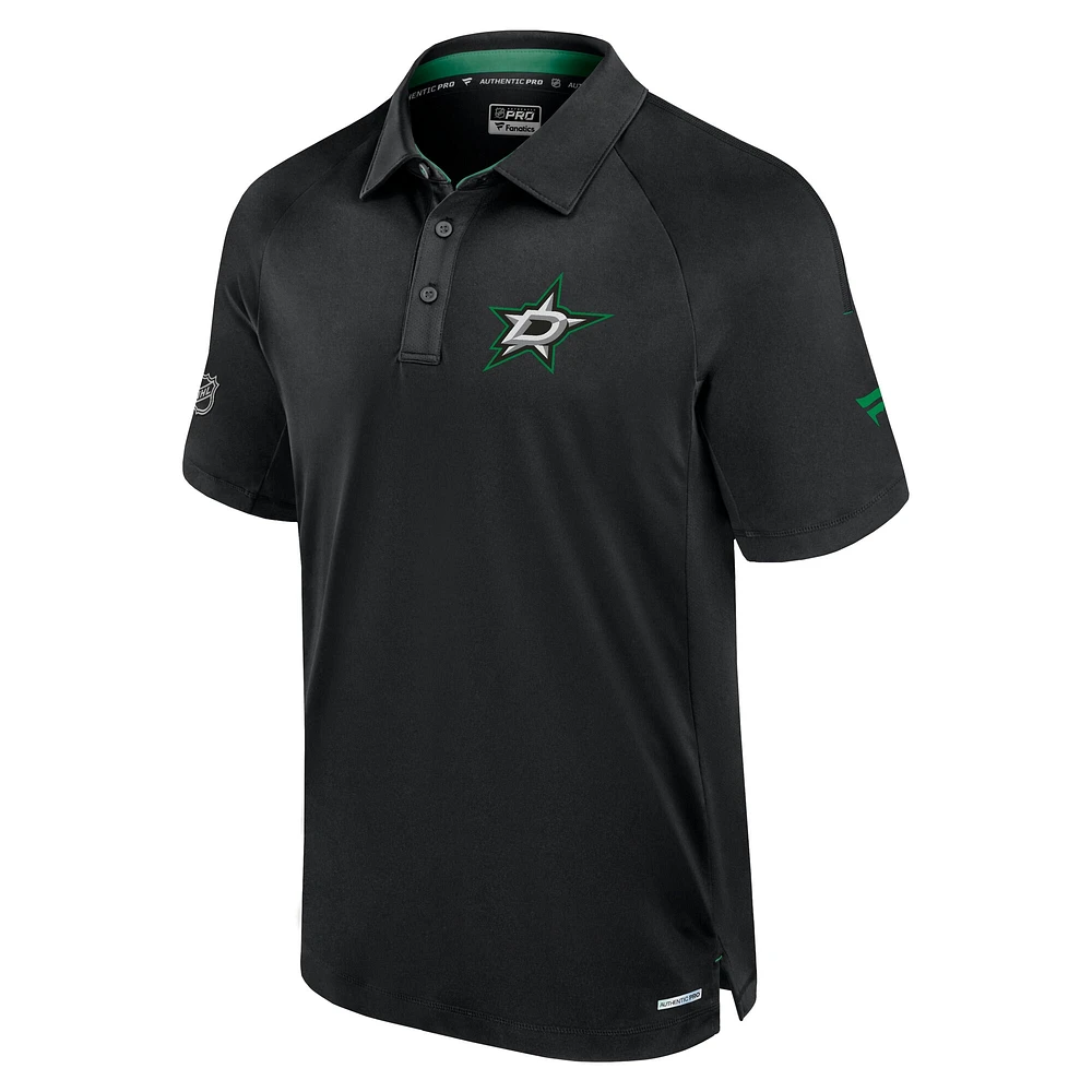 Polo authentique Pro Rink noir Dallas Stars Fanatics pour homme