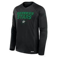 T-shirt à manches longues Fanatics Authentic Pro Rink Tech Dallas Stars pour homme, noir