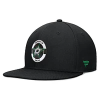 Casquette Snapback authentique Pro Training Camp Fanatics noire Dallas Stars pour hommes