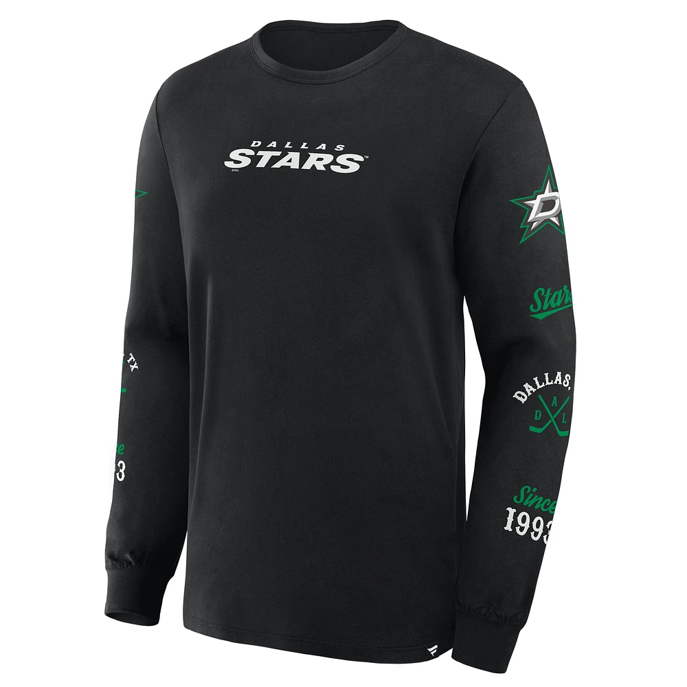 Men's Fanatics Black Dallas Stars Boxed Legacy Long Sleeve T-Shirt