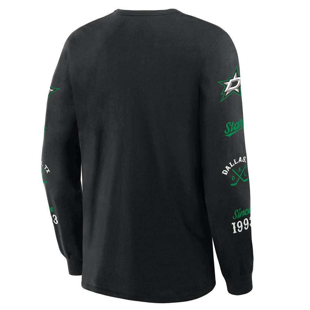 Men's Fanatics Black Dallas Stars Boxed Legacy Long Sleeve T-Shirt