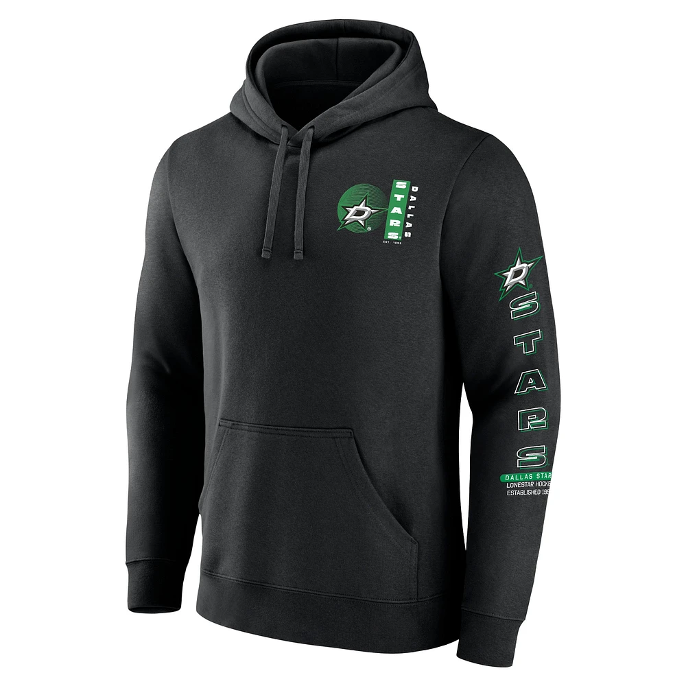 Men's Fanatics Black Dallas Stars Revolution Pullover Hoodie