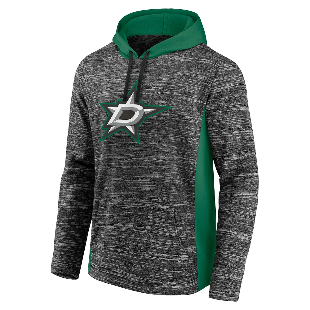 Sweat à capuche Fanatics Charcoal/Kelly Green Dallas Stars Instant Replay Space-Dye pour hommes