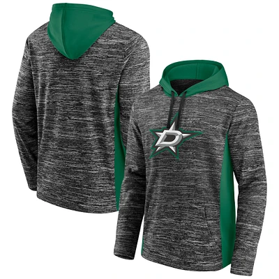 Men's Fanatics Charcoal/Kelly Green Dallas Stars Instant Replay Space-Dye Pullover Hoodie