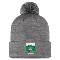 Men's Fanatics  Gray Dallas Stars Authentic Pro Home Ice Cuffed Knit Hat with Pom