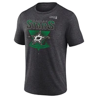 Men's Fanatics Heather Charcoal Dallas Stars 2025 Stanley Cup Playoffs Crossbar Tri-Blend T-Shirt