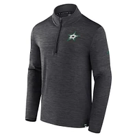Men's Fanatics  Heather Charcoal Dallas Stars Authentic Pro Lightweight Quarter-Zip Pullover