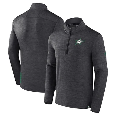 Men's Fanatics  Heather Charcoal Dallas Stars Authentic Pro Lightweight Quarter-Zip Pullover