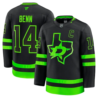 Maillot de football alternatif noir Premium Fanatics Jamie Benn pour hommes des Dallas Stars