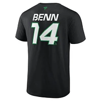 Men's Fanatics Jamie Benn Black Dallas Stars Authentic Pro Prime Name & Number T-Shirt