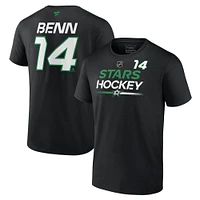 Fanatics pour hommes Jamie Benn Noir Dallas Stars Authentic Pro Prime Nom et numéro T-shirt