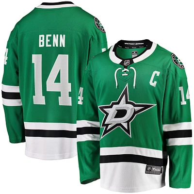 Fanatics pour hommes Jamie Benn Kelly Vert Dallas Stars Captain Patch Home Breakaway Maillot