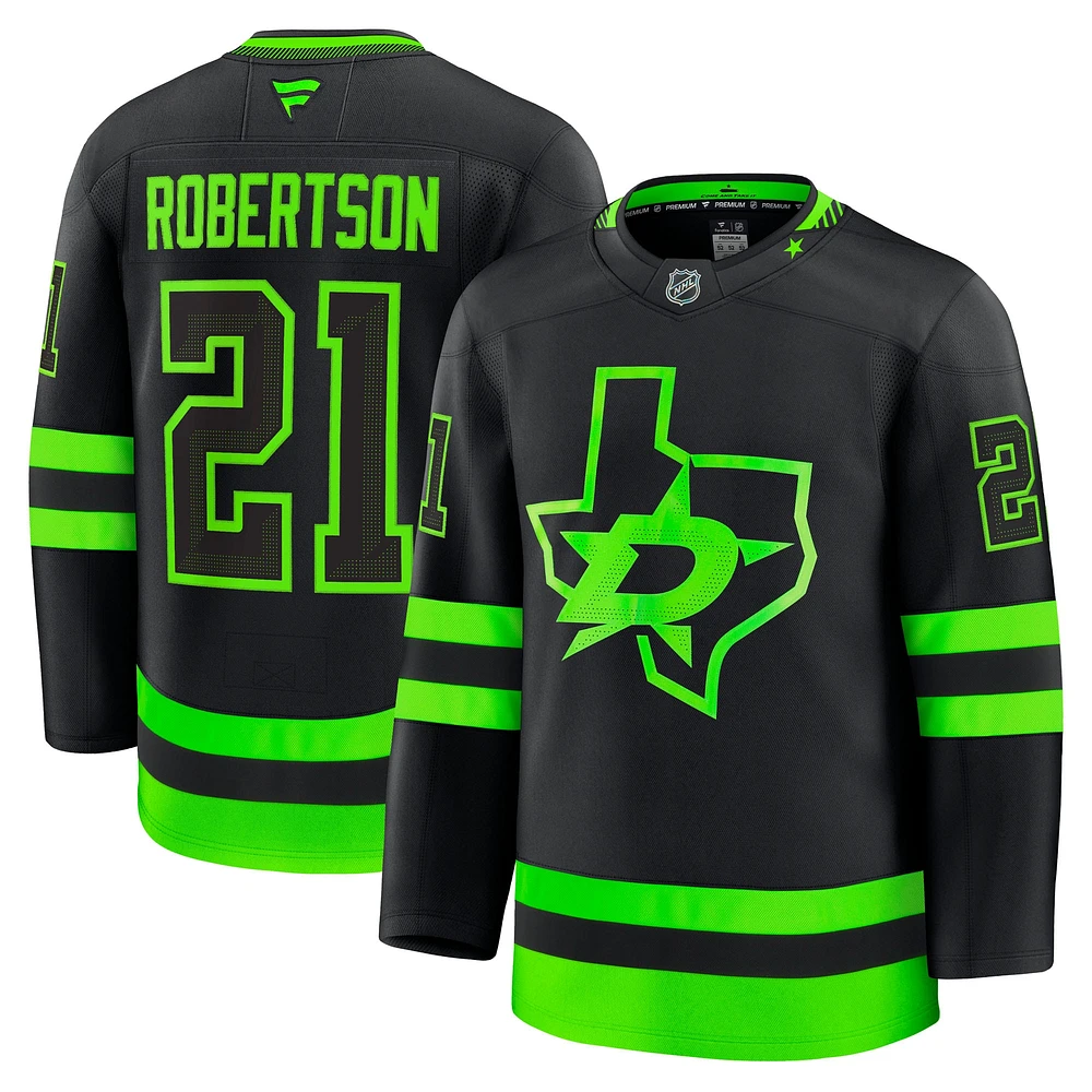 Maillot de football alternatif noir Fanatics Jason Robertson pour hommes des Dallas Stars