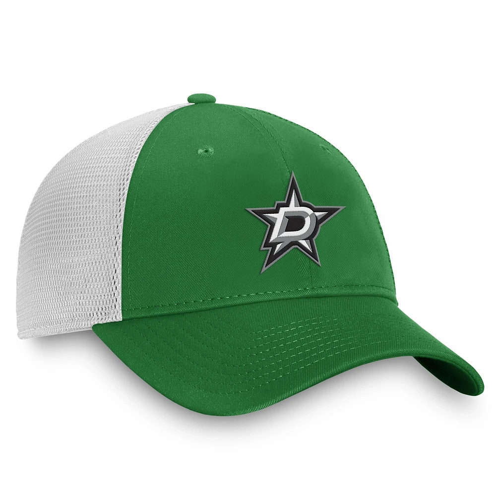 Men's Fanatics Kelly Green/White Dallas Stars Slouch Core Primary Trucker Adjustable Hat