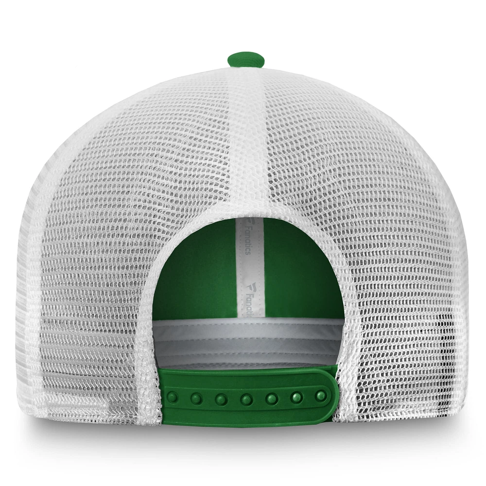 Casquette ajustable Fanatics Kelly Green/White Dallas Stars Slouch Core Primary Trucker pour homme