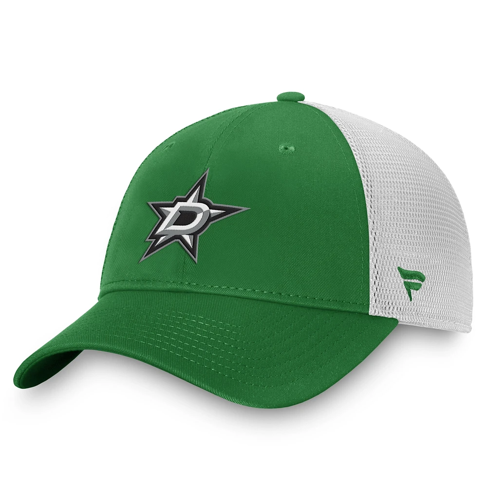 Casquette ajustable Fanatics Kelly Green/White Dallas Stars Slouch Core Primary Trucker pour homme