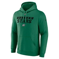 Men's Fanatics  Kelly Green Dallas Stars Authentic Pro Core Primary Fleece Pullover Hoodie