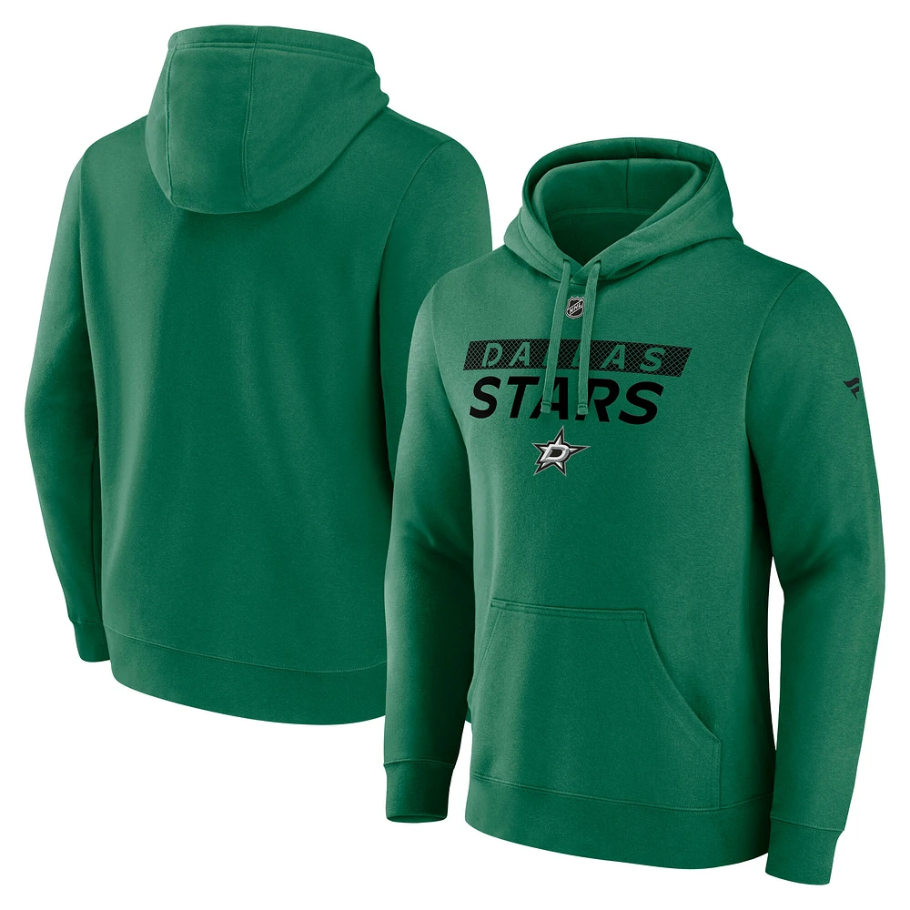 Men's Fanatics  Kelly Green Dallas Stars Authentic Pro Core Primary Fleece Pullover Hoodie